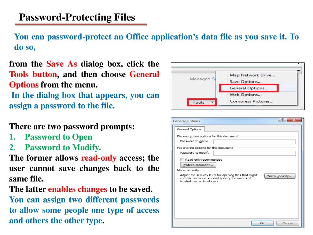 password protecting files