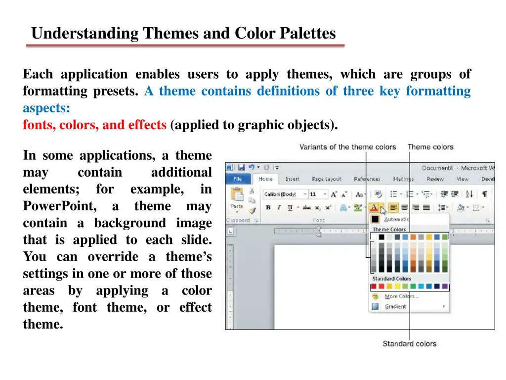 understanding themes and color palettes