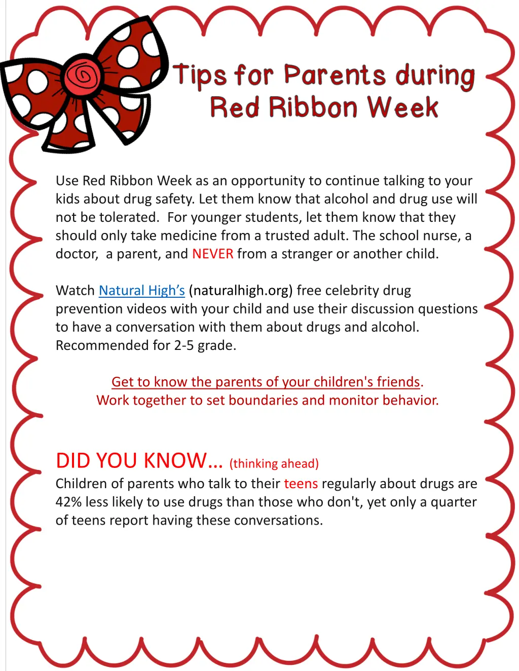 use red ribbon week as an opportunity to continue