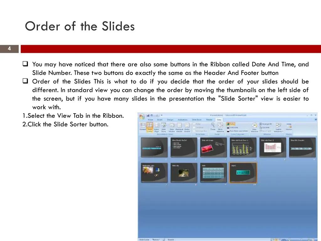 order of the slides