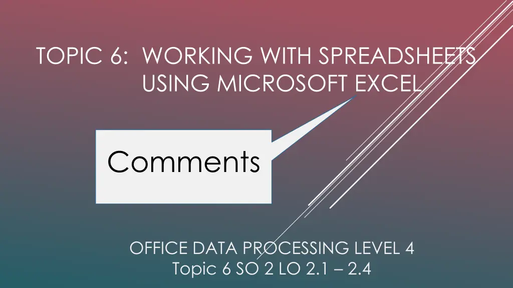 topic 6 working with spreadsheets using microsoft