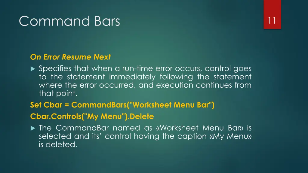 command bars 7