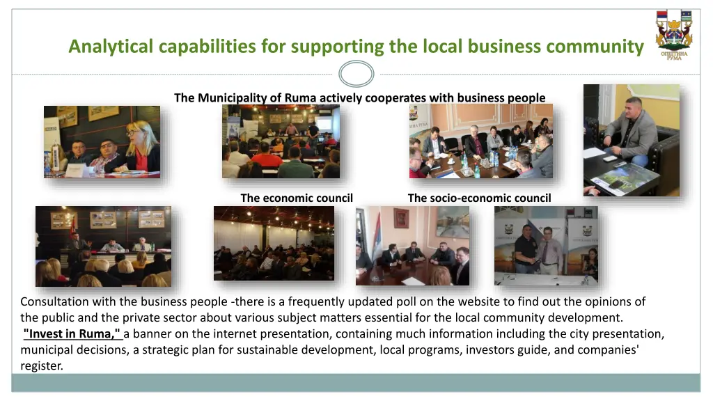 analytical capabilities for supporting the local