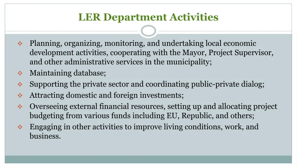 ler department activities