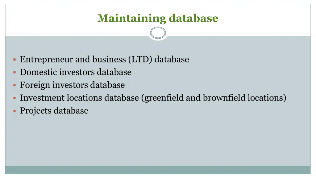 maintaining database