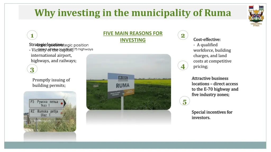 why investing in the municipality of ruma