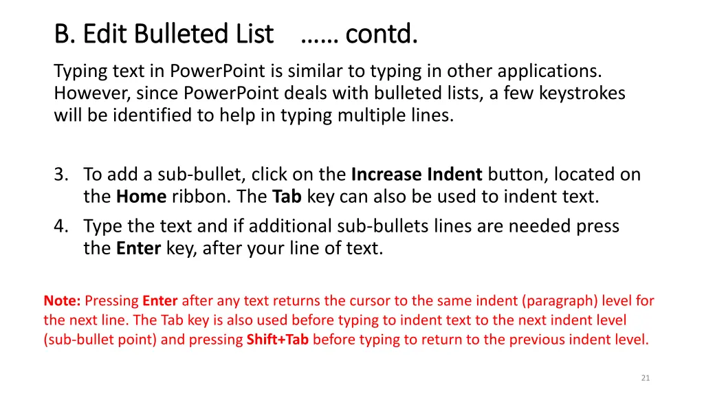 b edit bulleted list contd b edit bulleted list 1