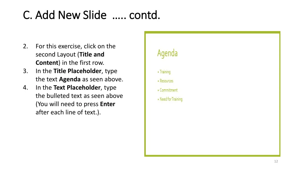 c add new slide contd c add new slide contd