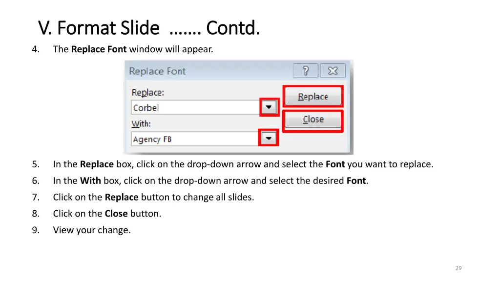 v format slide contd v format slide contd