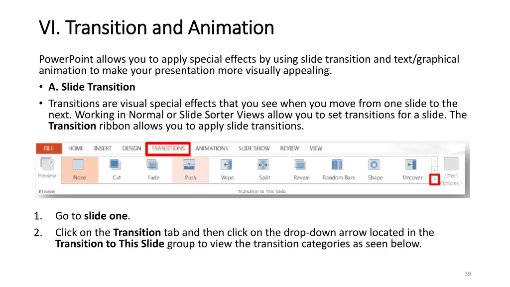 vi transition and animation vi transition