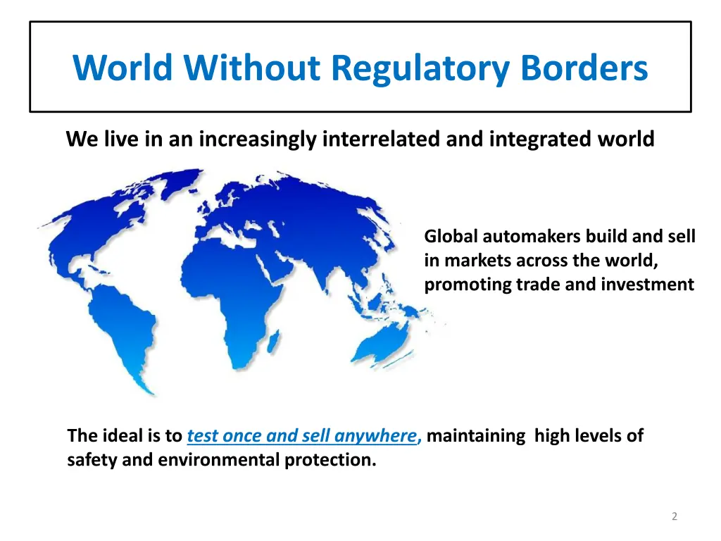 world without regulatory borders