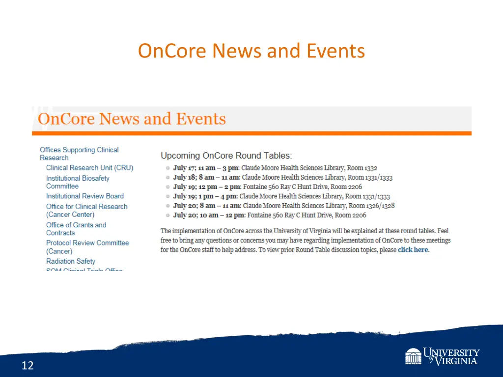 oncore news and events