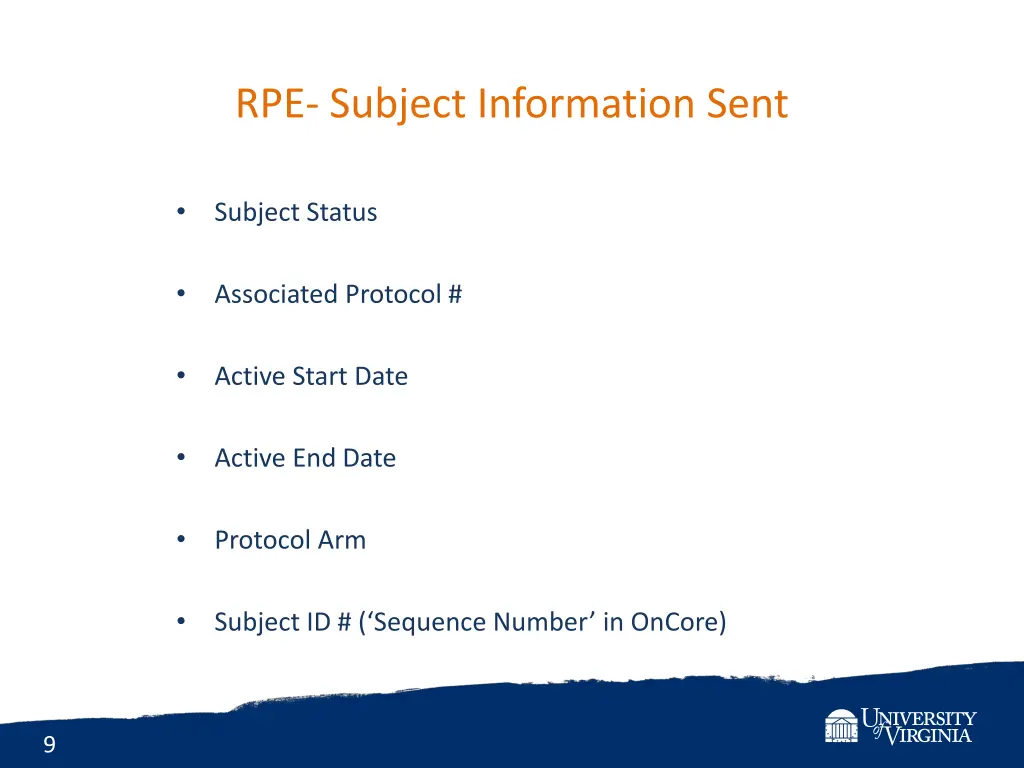 rpe subject information sent