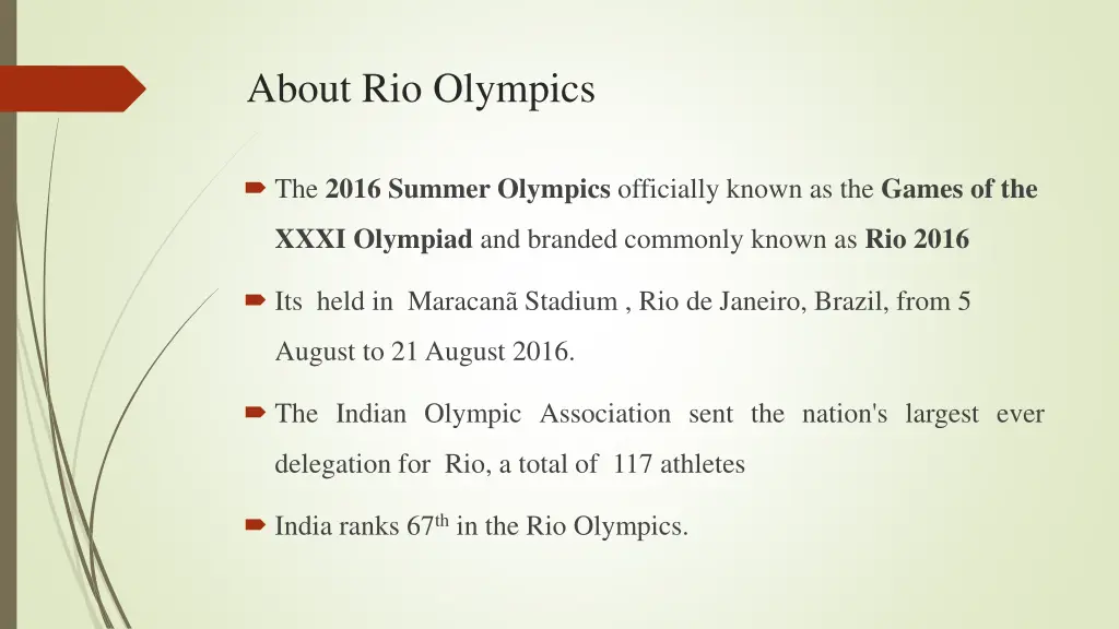 about rio olympics