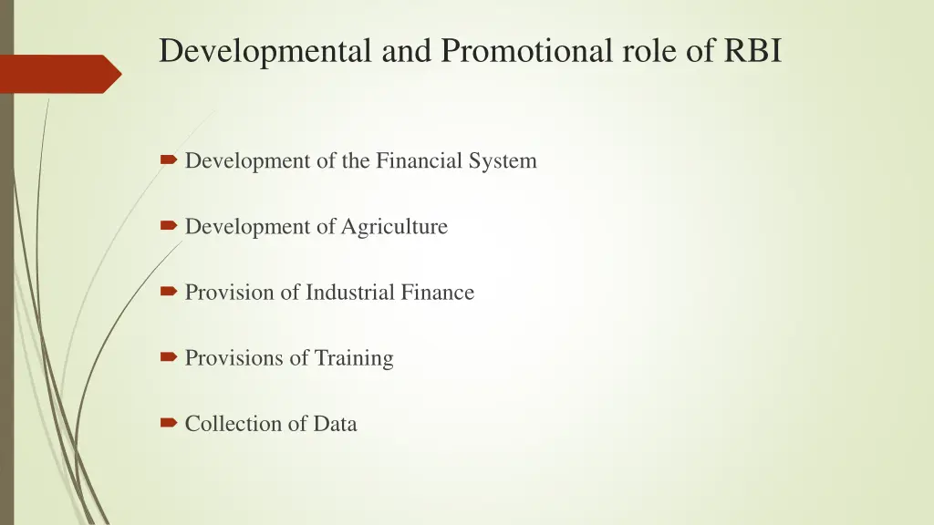 developmental and promotional role of rbi