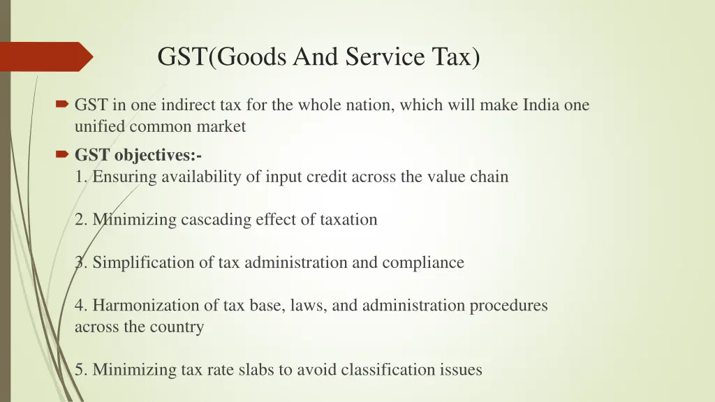 gst goods and service tax