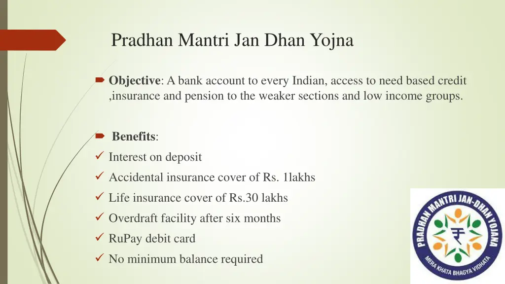 pradhan mantri jan dhan yojna