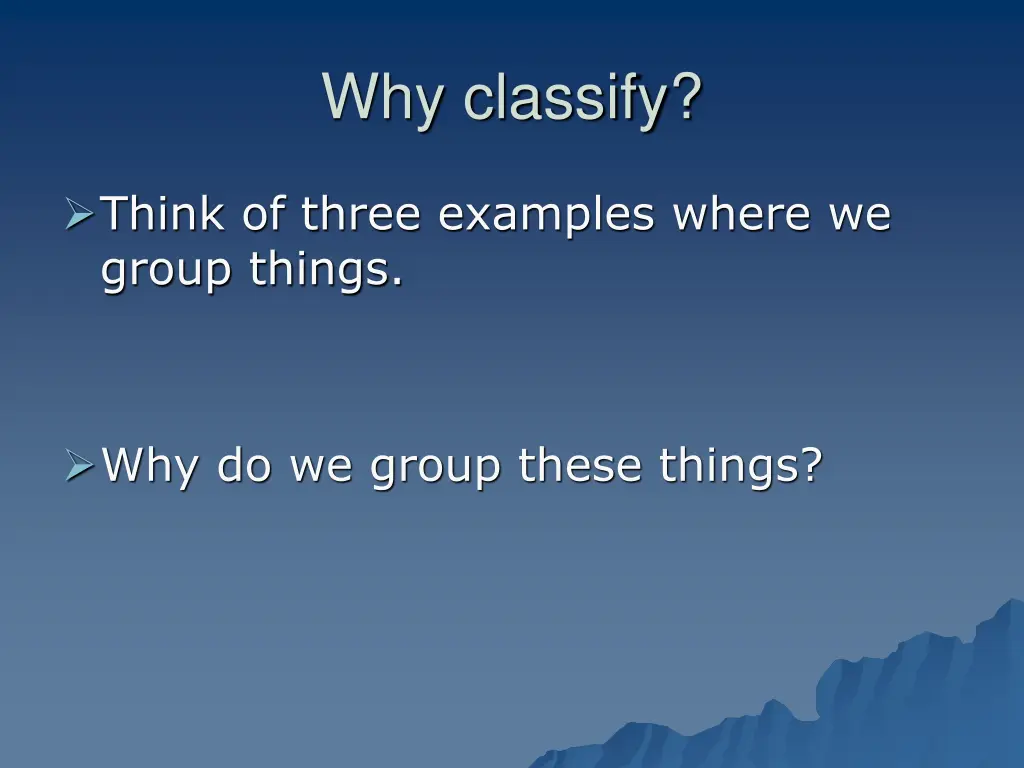 why classify