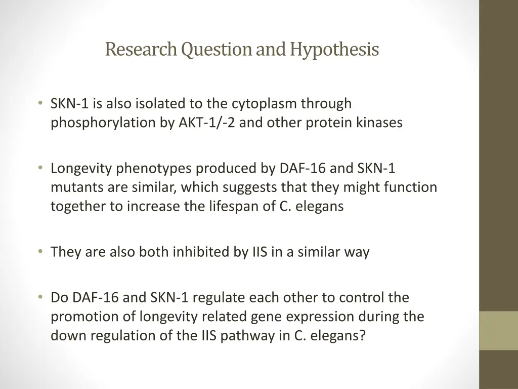 research question and hypothesis