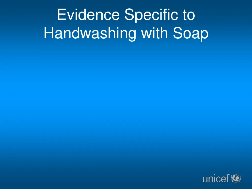 evidence specific to handwashing with soap