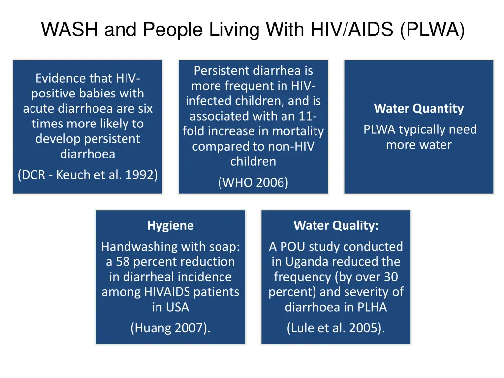 wash and people living with hiv aids plwa