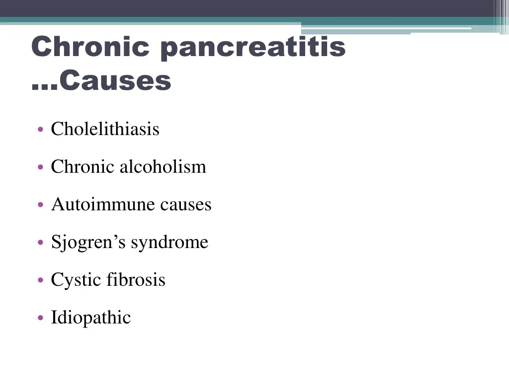 chronic pancreatitis causes