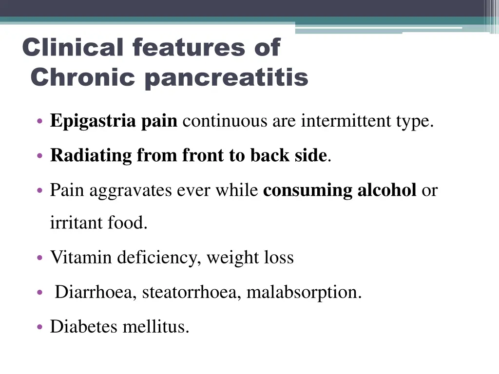 clinical features of chronic pancreatitis