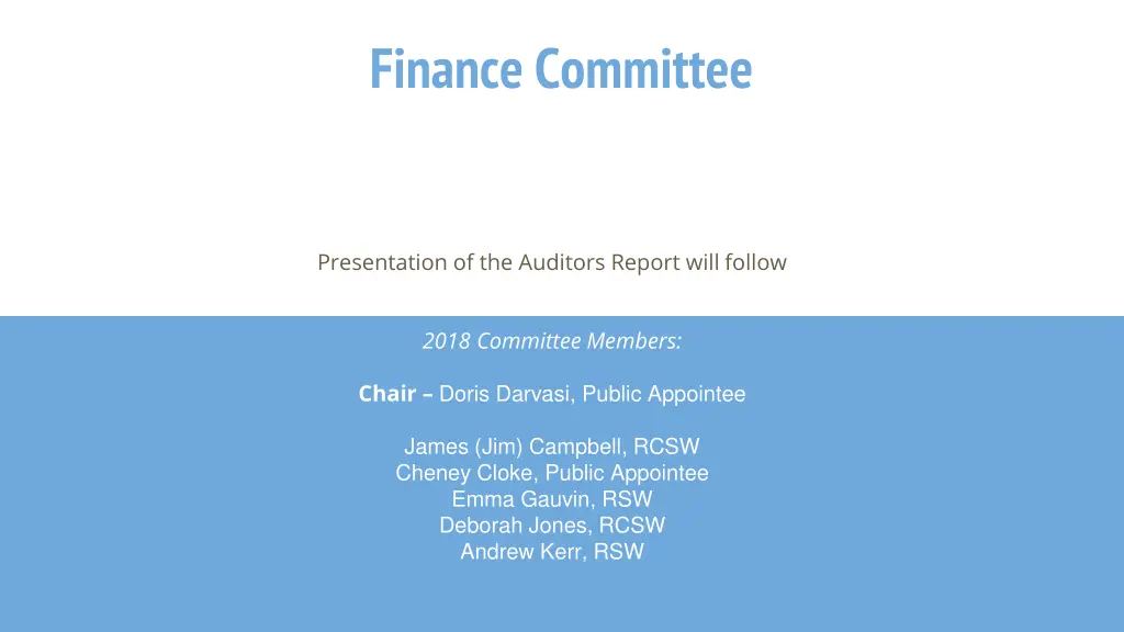 finance committee