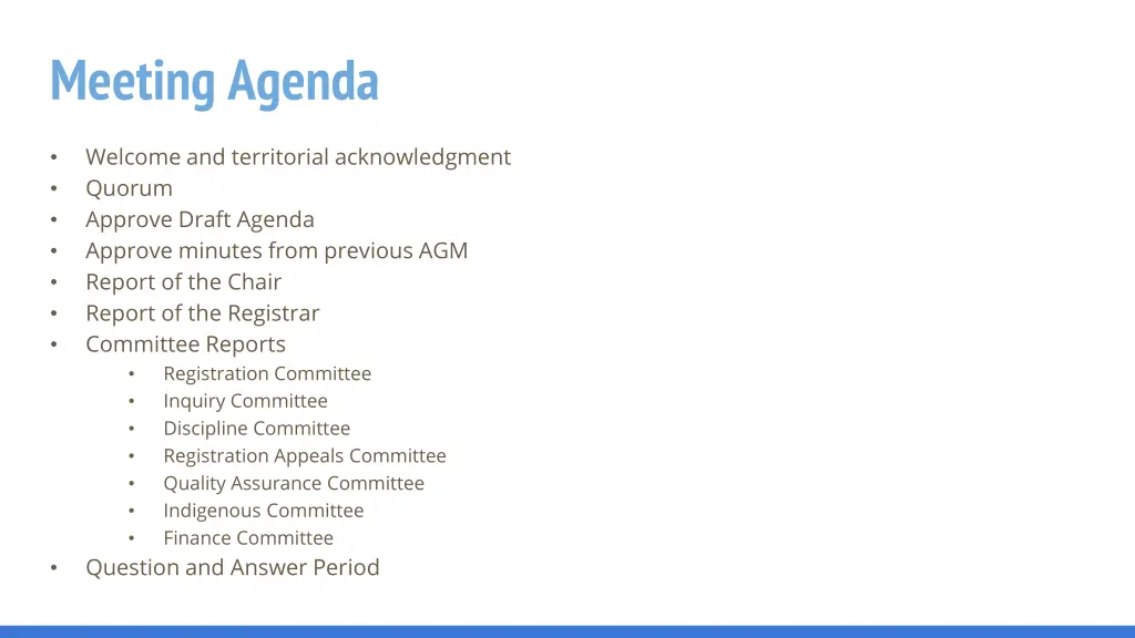 meeting agenda