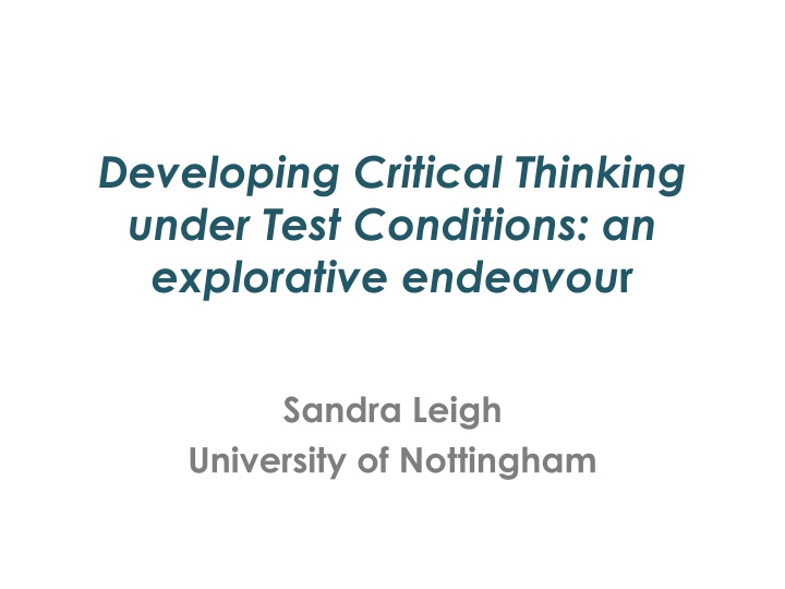 developing critical thinking under test