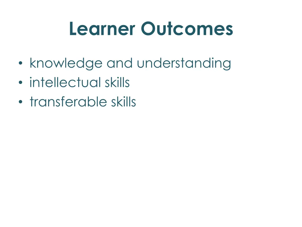 learner outcomes