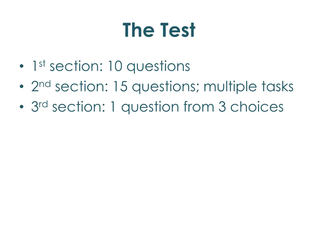 the test