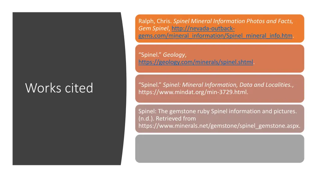 ralph chris spinel mineral information photos