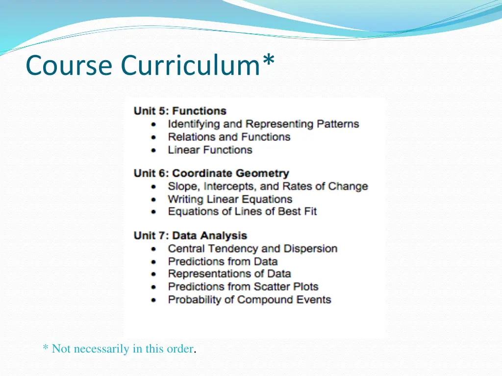 course curriculum 1