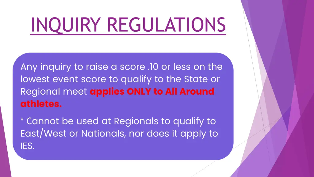 inquiry regulations