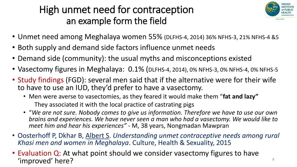 high unmet need for contraception high unmet need