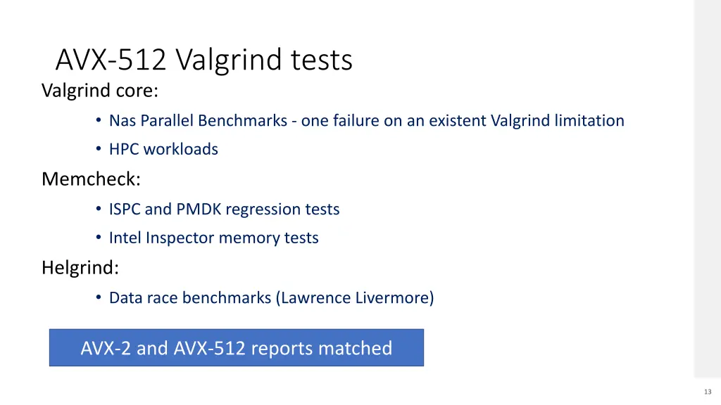 avx 512 valgrind tests valgrind core nas parallel