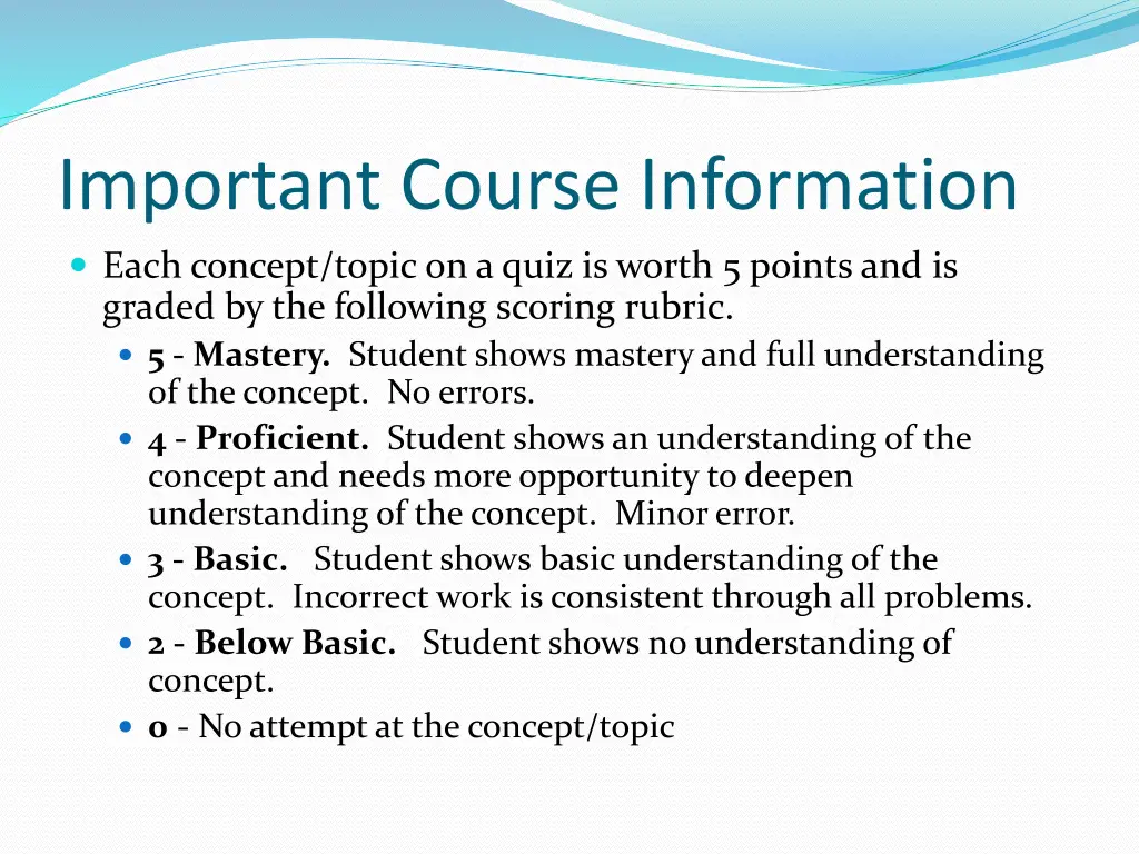 important course information 1