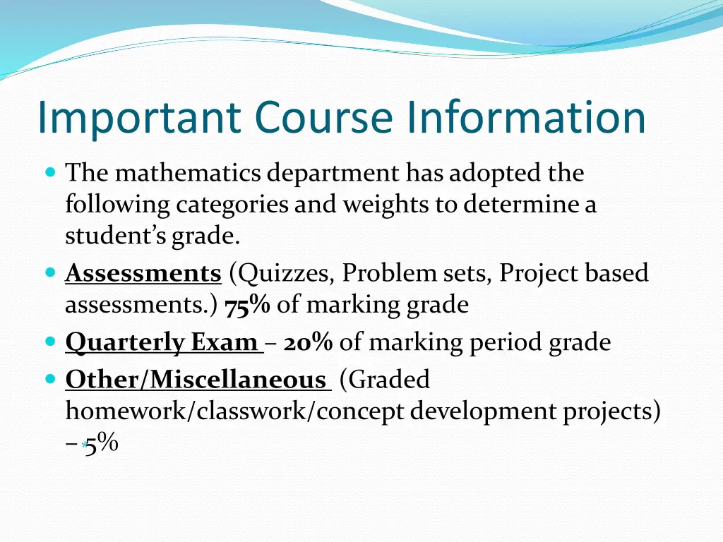 important course information 2