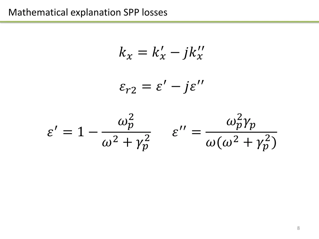 mathematical explanation spp losses