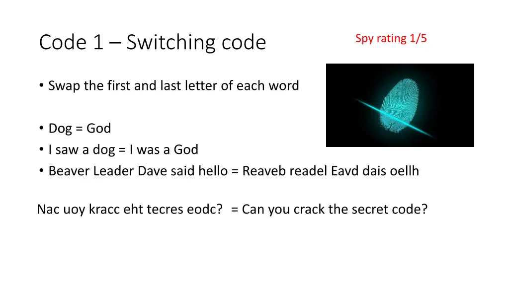 code 1 switching code