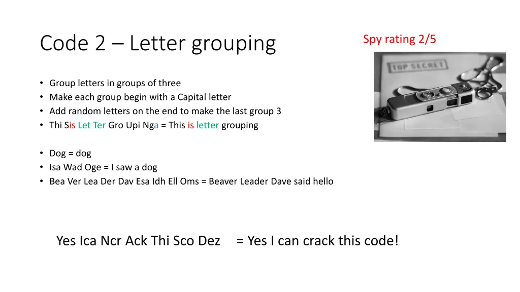 code 2 letter grouping