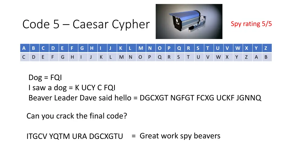 code 5 caesar cypher