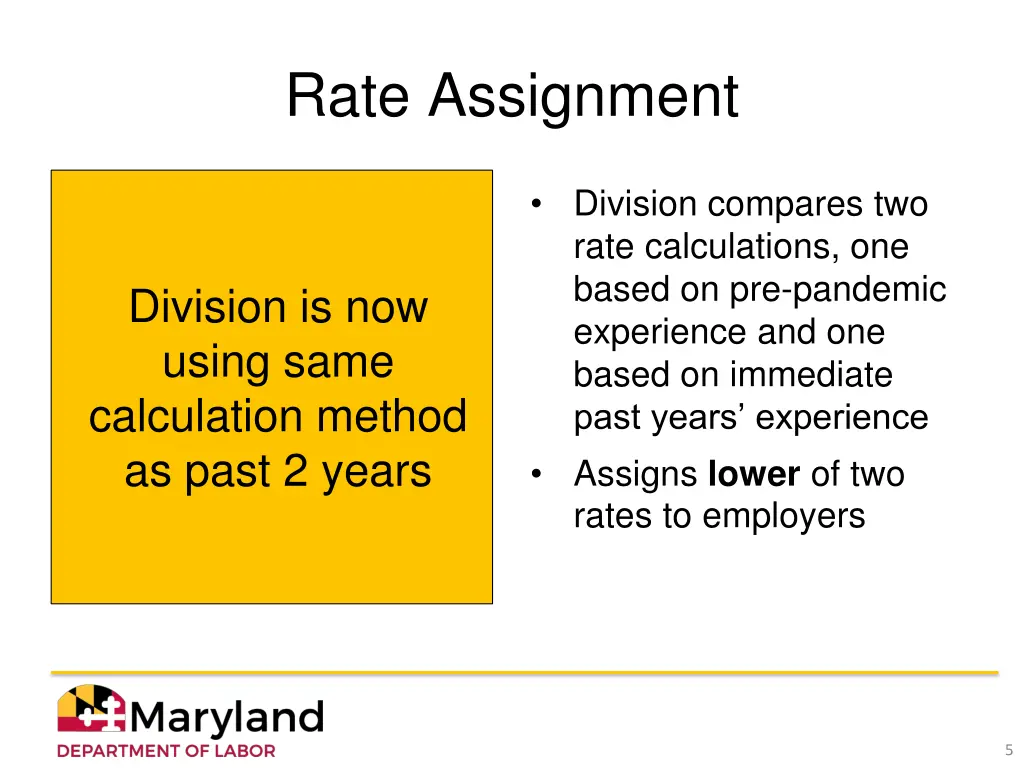 rate assignment