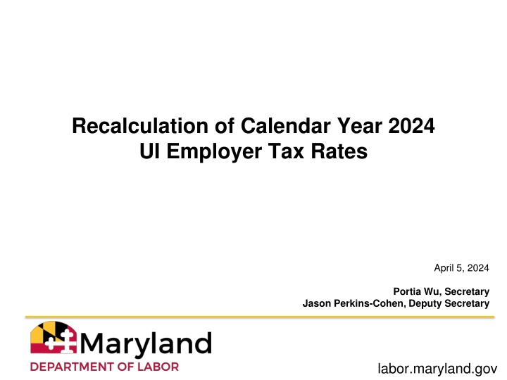 recalculation of calendar year 2024 ui employer