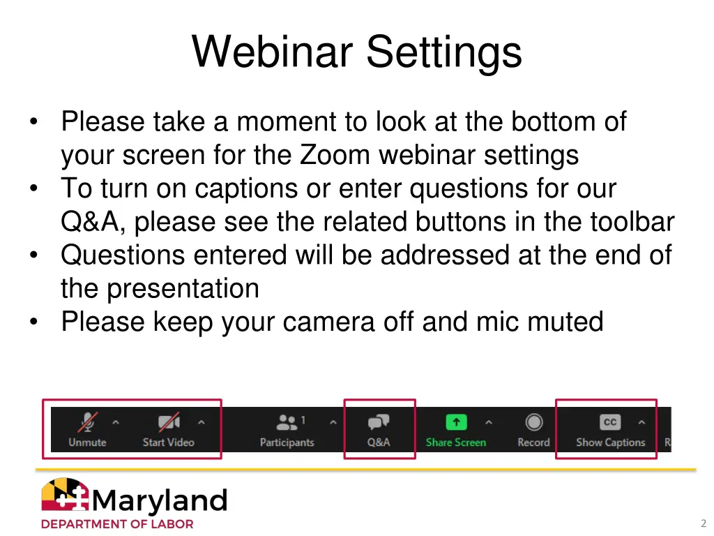 webinar settings