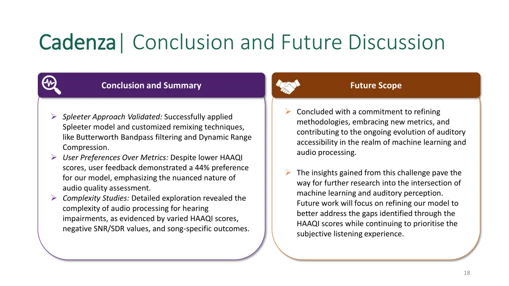 cadenza cadenza conclusion and future discussion