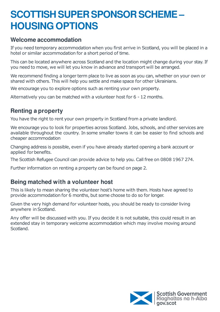 scottish super sponsor scheme housing options