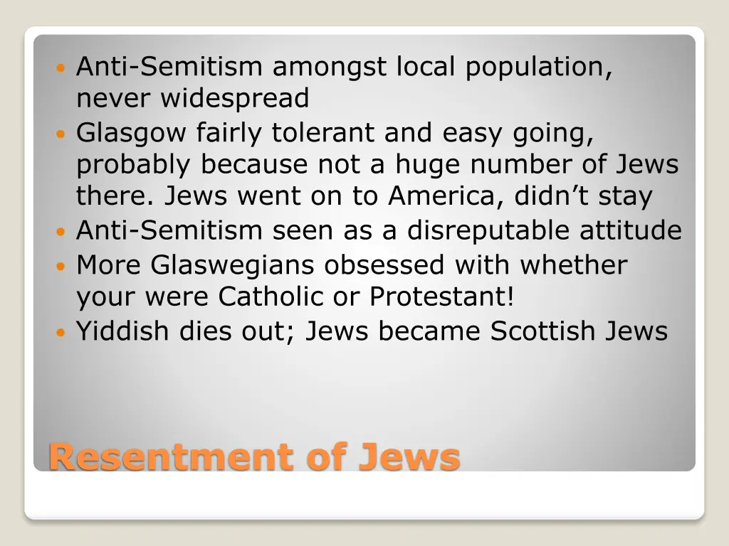 anti semitism amongst local population never