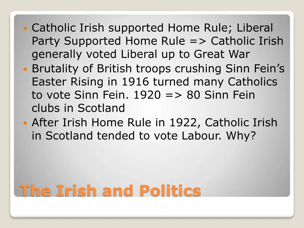 catholic irish supported home rule liberal party